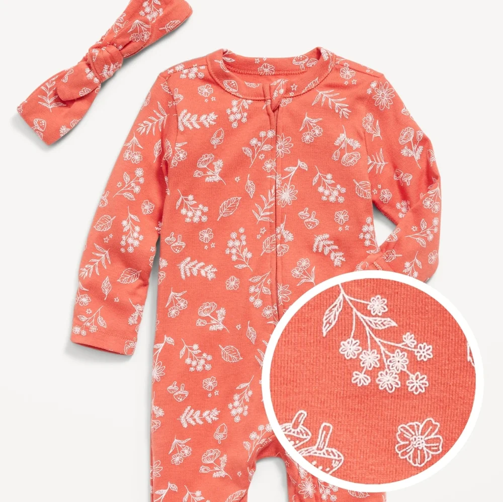 NWT Old Navy Sleeper One Piece With Headband